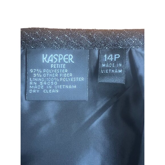 Kasper Womens Time to Shine Black/White Sparkle Suit Set Size 14P - Picture 6 of 16